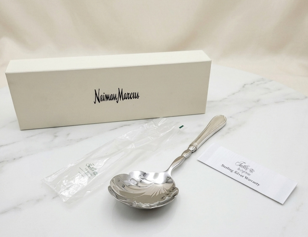 Tuttle Triumph Sterling Silver Large Serving Spoon Neiman Marcus ORIGINAL BOX